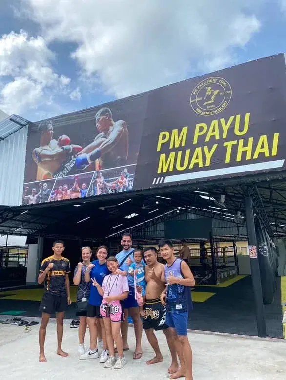 Front view of PM Payu Muay Thai gym in Bo Phut, Koh Samui, Thailand